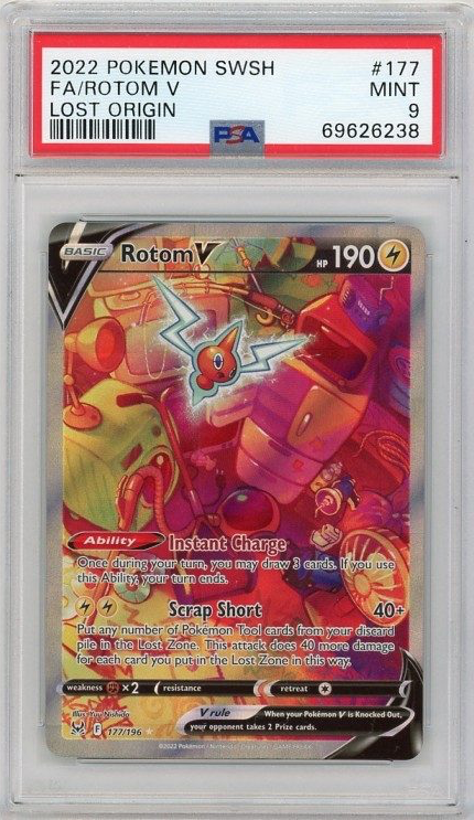 2022 Rotom V 177/196 Full Art - Lost Origin PSA 9